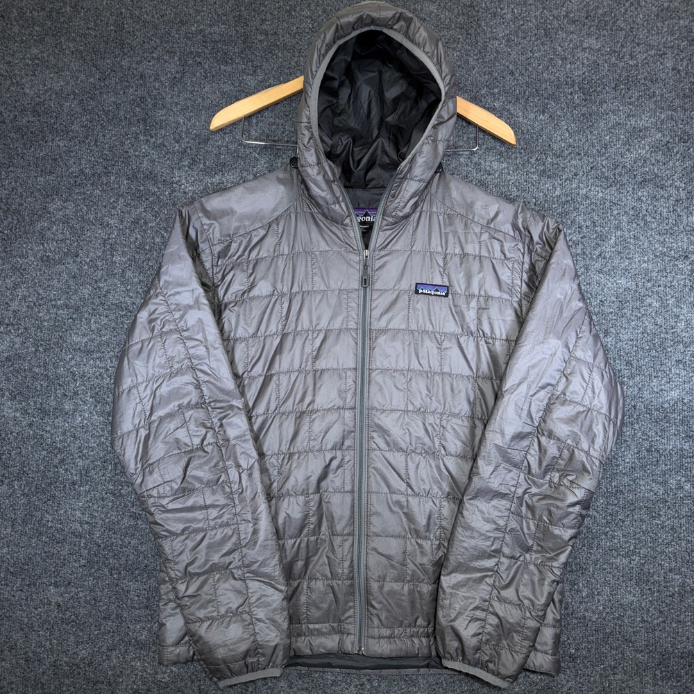 Patagonia Nano Puff Hoody Jacket Men M Gray Insulated Puffer Lightweight Quilted